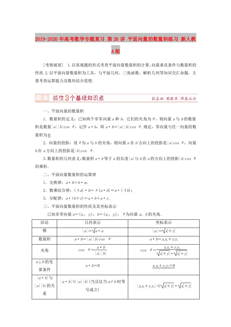 2019-2020年高考数学专题复习