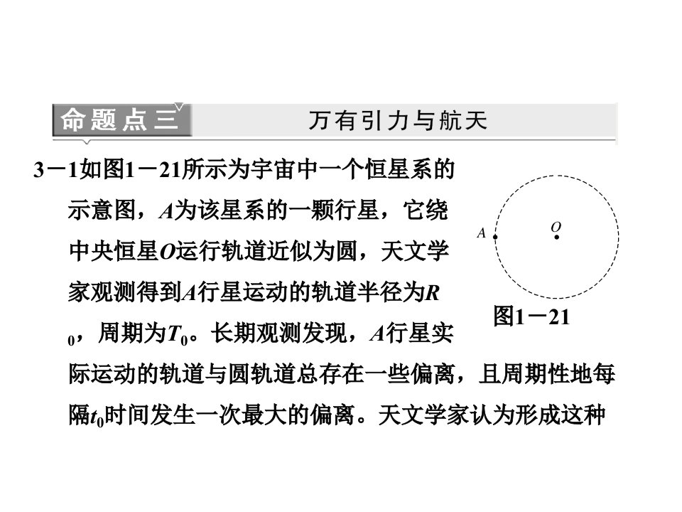 维设计高考物理二轮复习课件广东专版第二部分命题点万有引力与航天