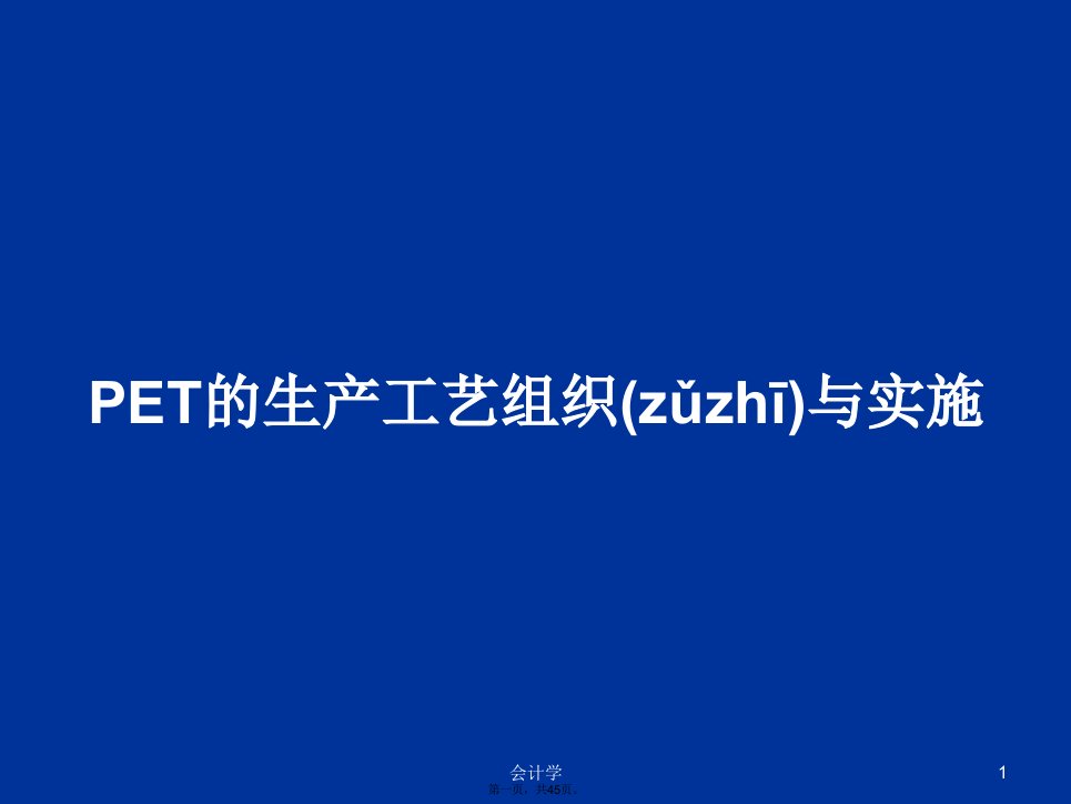 PET的生产工艺组织与实施学习教案