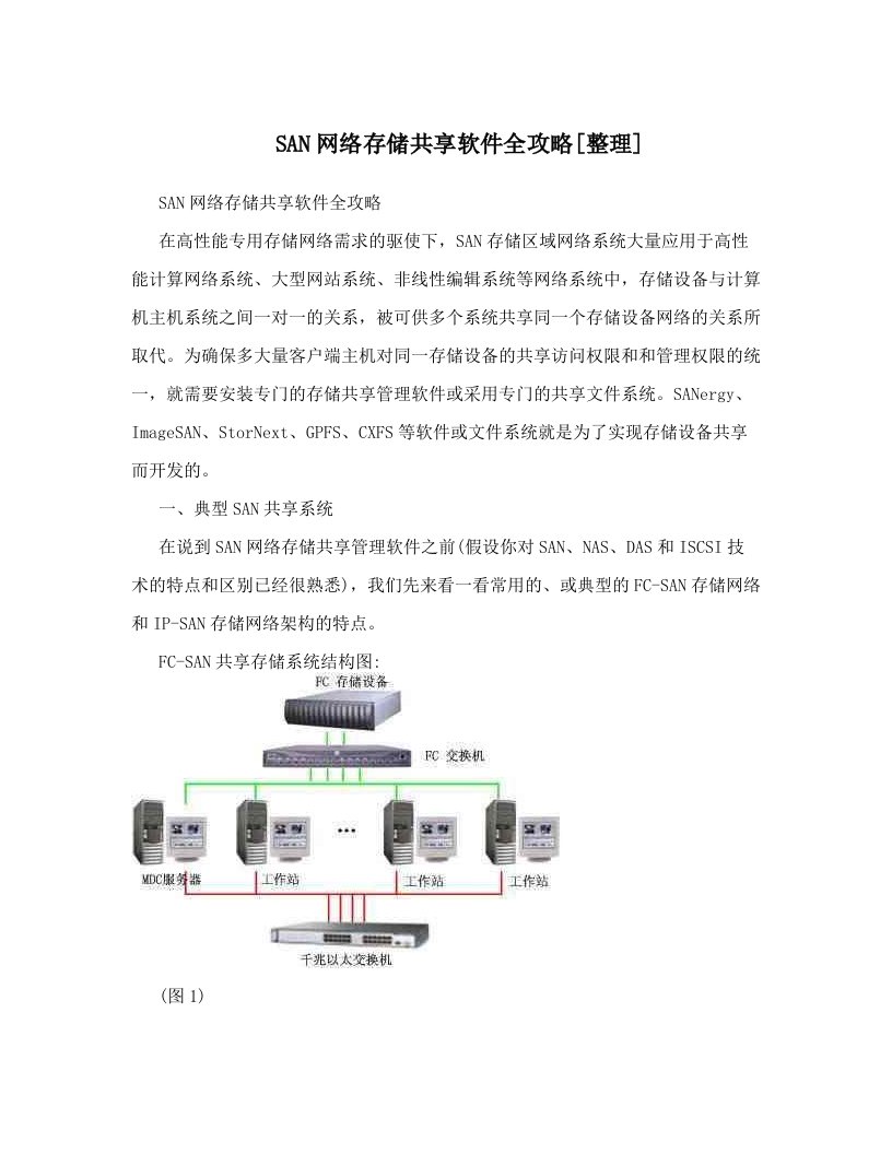 SAN网络存储共享软件全攻略[整理]