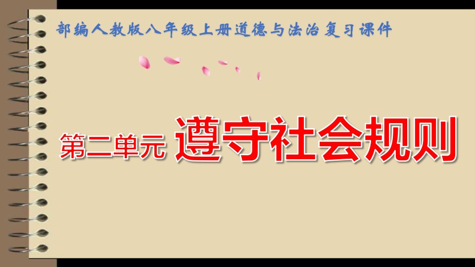 部编人教版八年级上册道德与法治第二单元遵守社会规则复习ppt课件