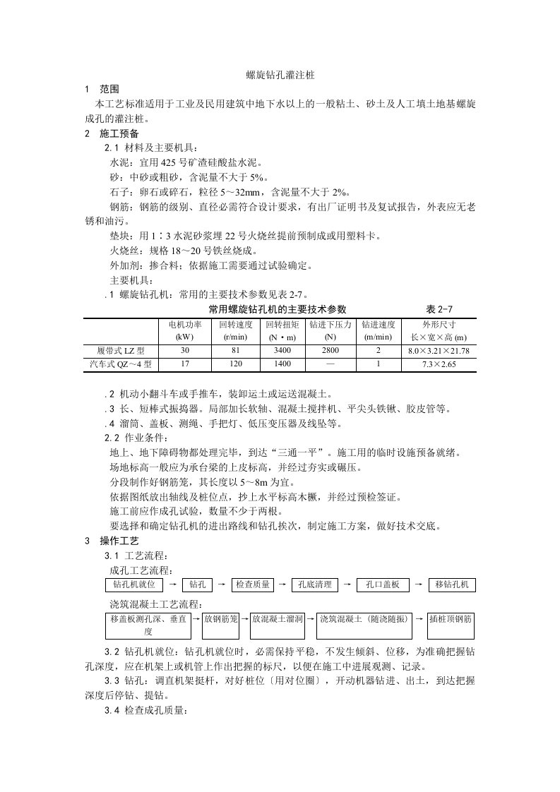 螺旋钻孔桩施工工艺