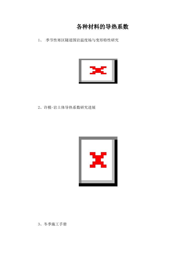 各种材料的导热系数