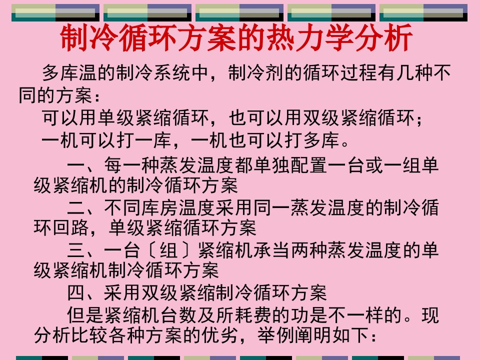 制冷循环方案的热力学分析.ppt课件