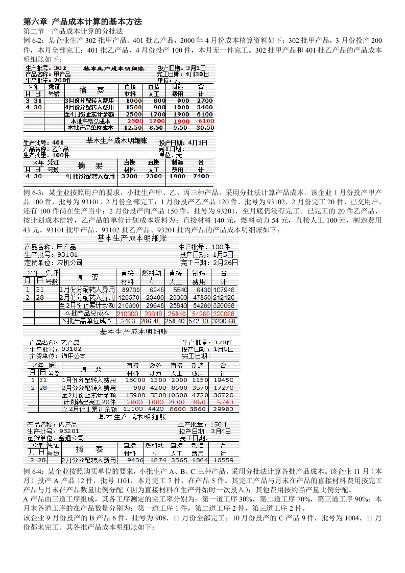 成本会计第六章