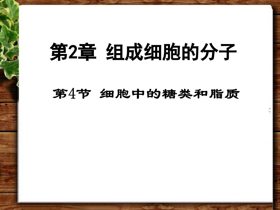 《细胞中的糖类和脂质》教学课件