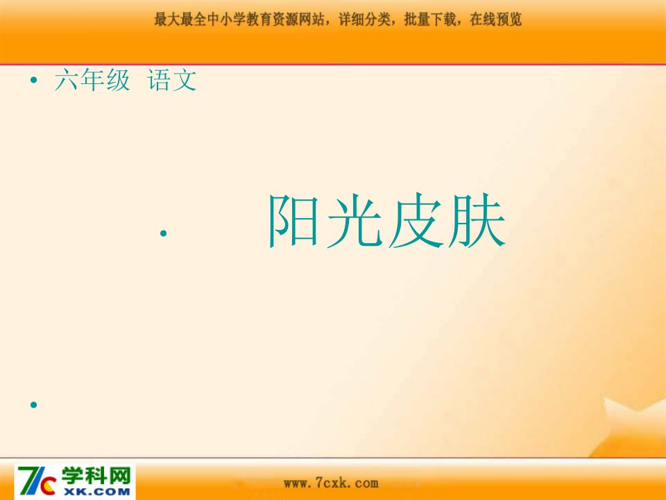 北师大版语文六上《阳光皮肤》ppt课件1