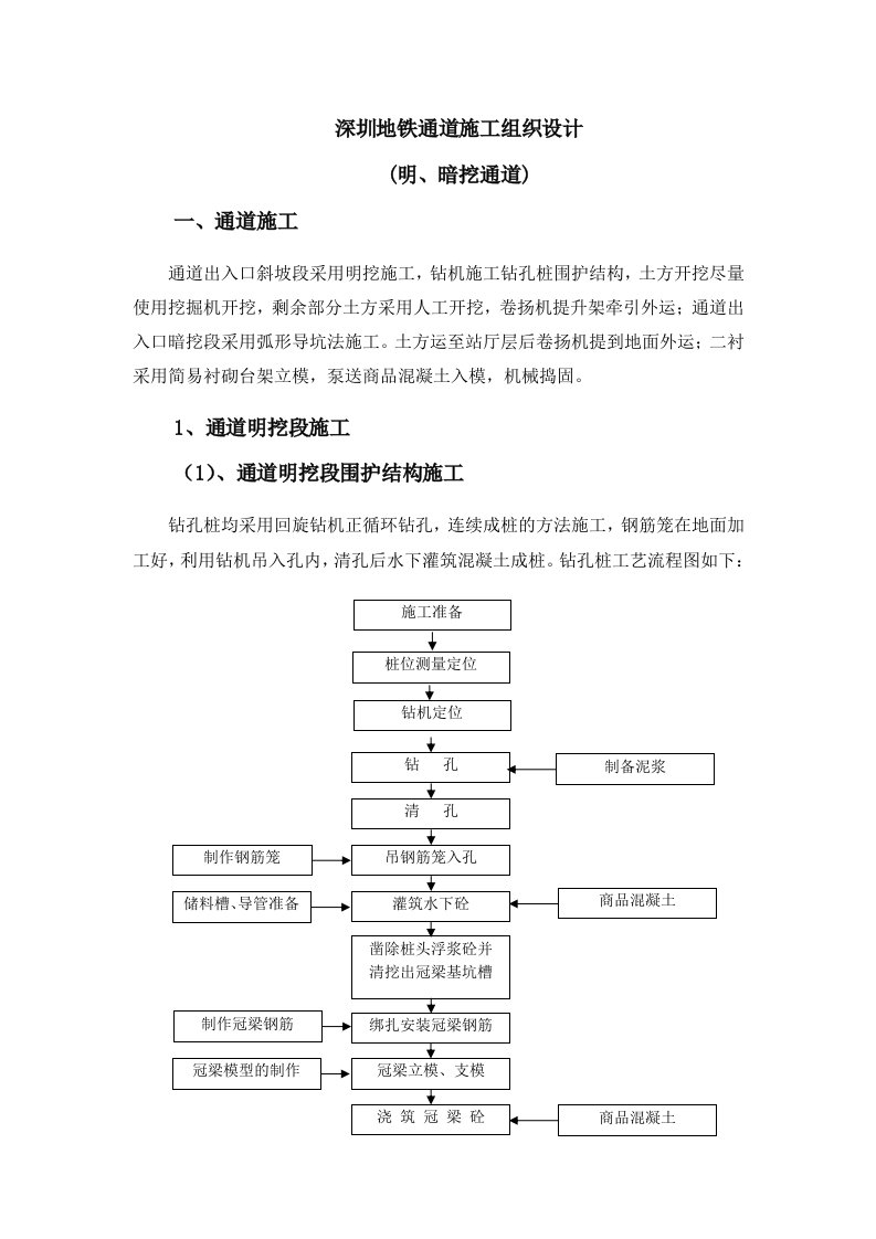 建筑资料-深圳地铁施工组织设计方案明暗挖