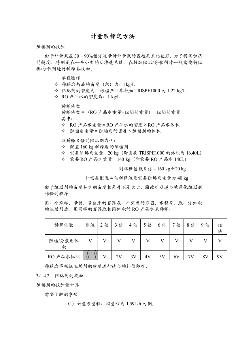 计量泵标定方法