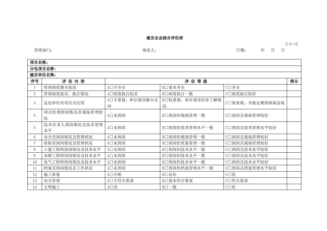 建安企业综合评估表-15