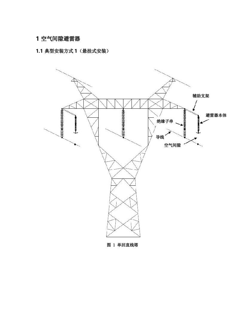 线路避雷器安装示意图