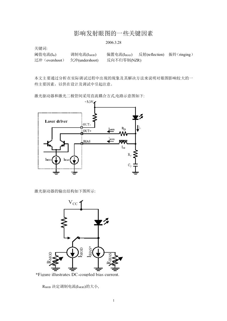 影响发射眼图的一些关键因素