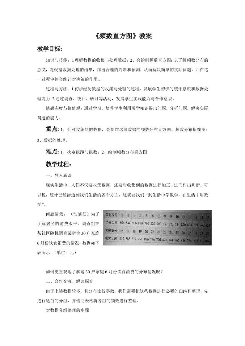 《频数直方图》教案