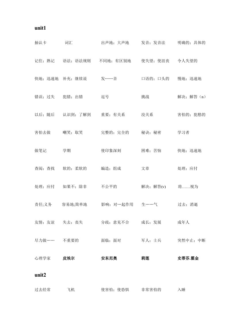 人教版九年级上1-3单元单词、短语、句子