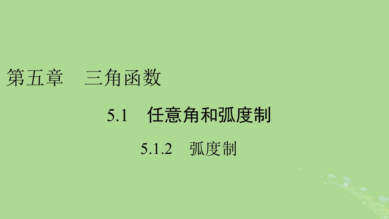 2022秋新教材高中数学第五章三角函数5.1任意角和蝗制5.1.2蝗制课件新人教A版必修第一册