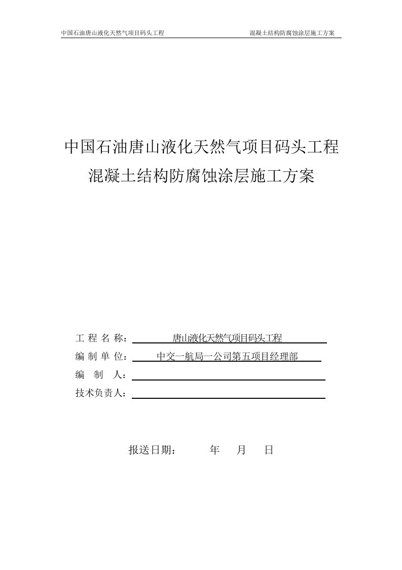 液化天然气项目码头工程防腐施工方案