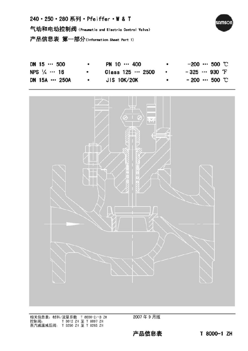 samson控制阀选型手册