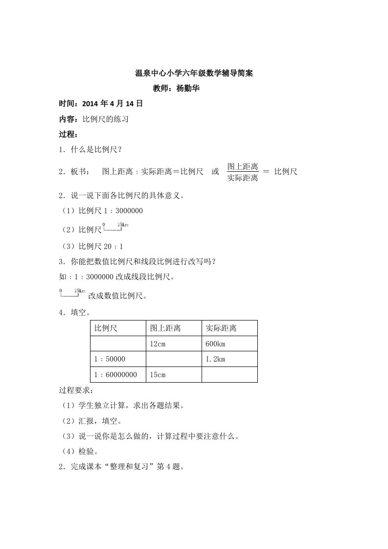 六年级数学辅导教案