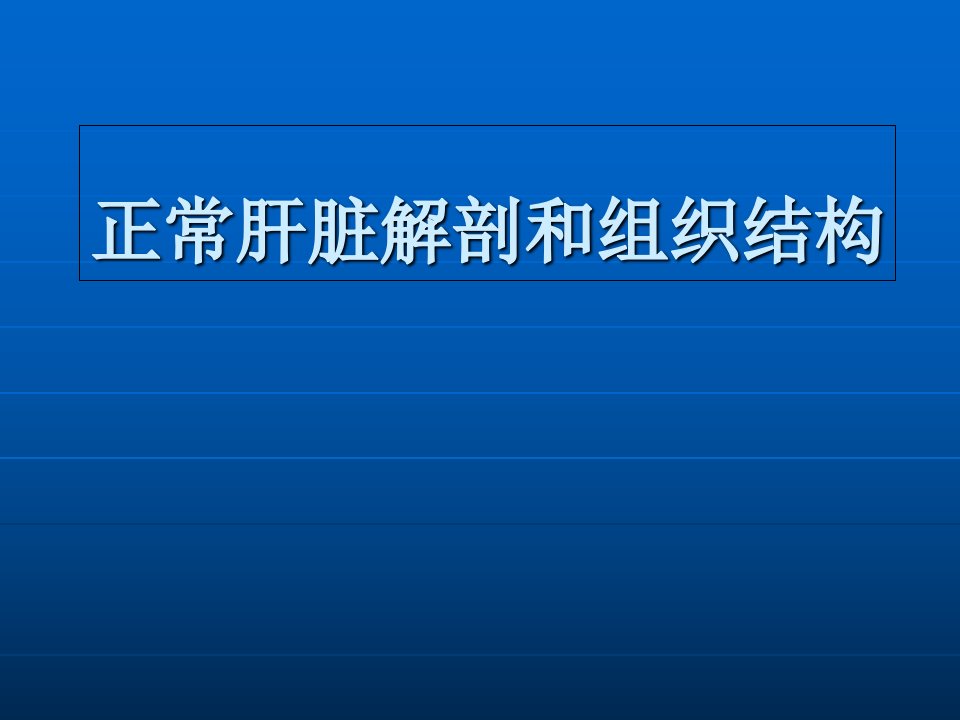 正常肝脏解剖和组织结构