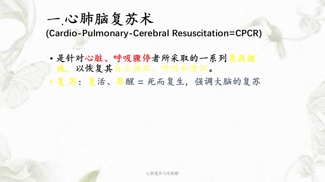 心肺复苏与电除颤ppt课件