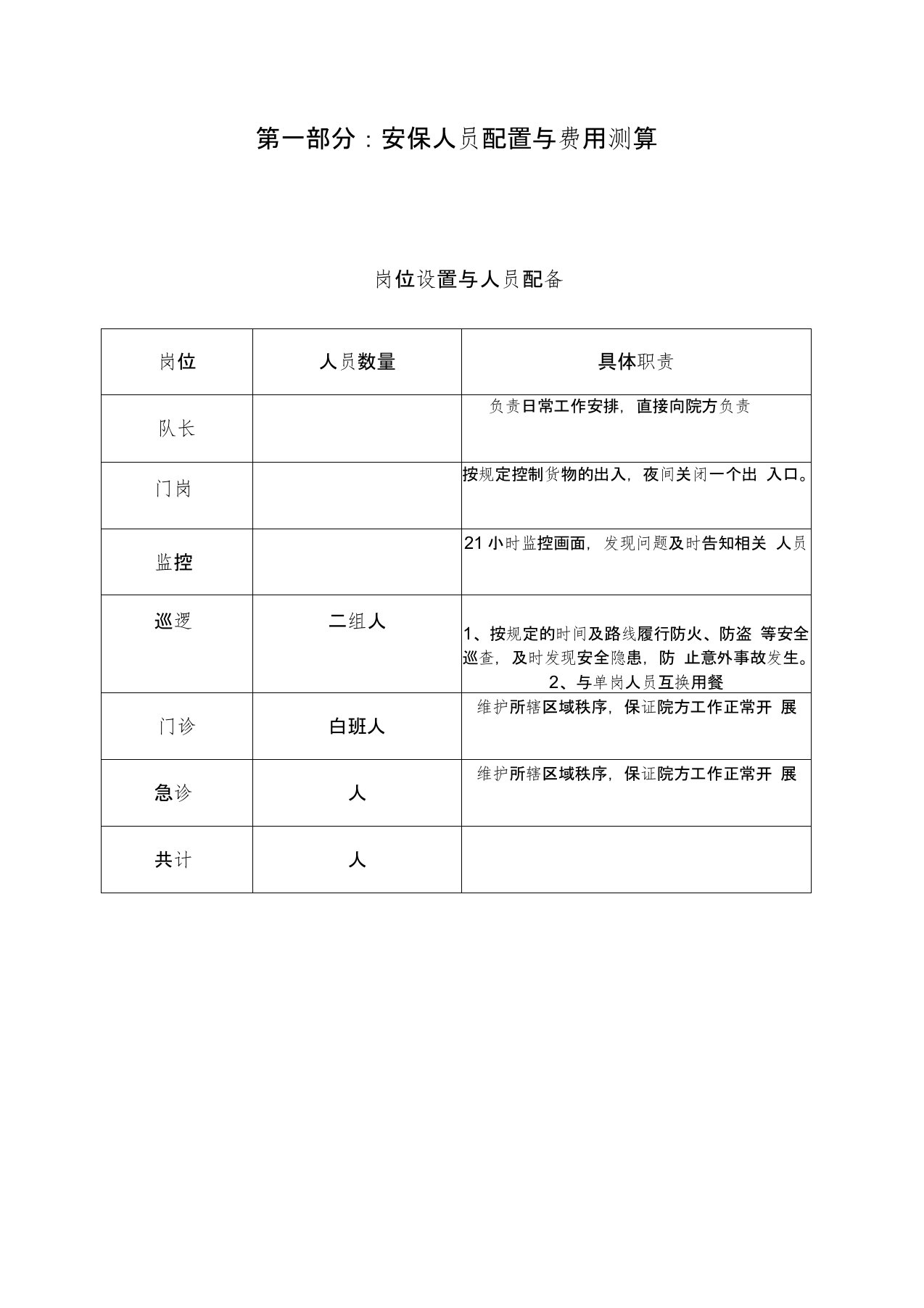 医院保安管理方案上课讲义