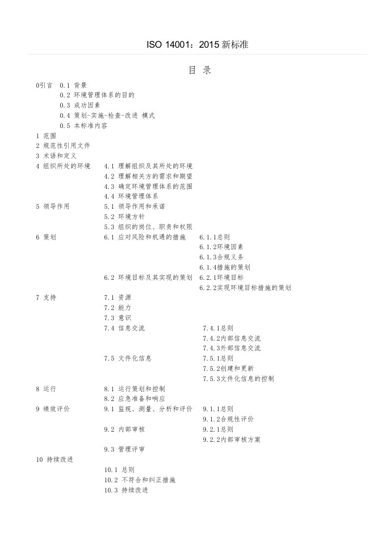 iso-14001：2015环境管理体系标准