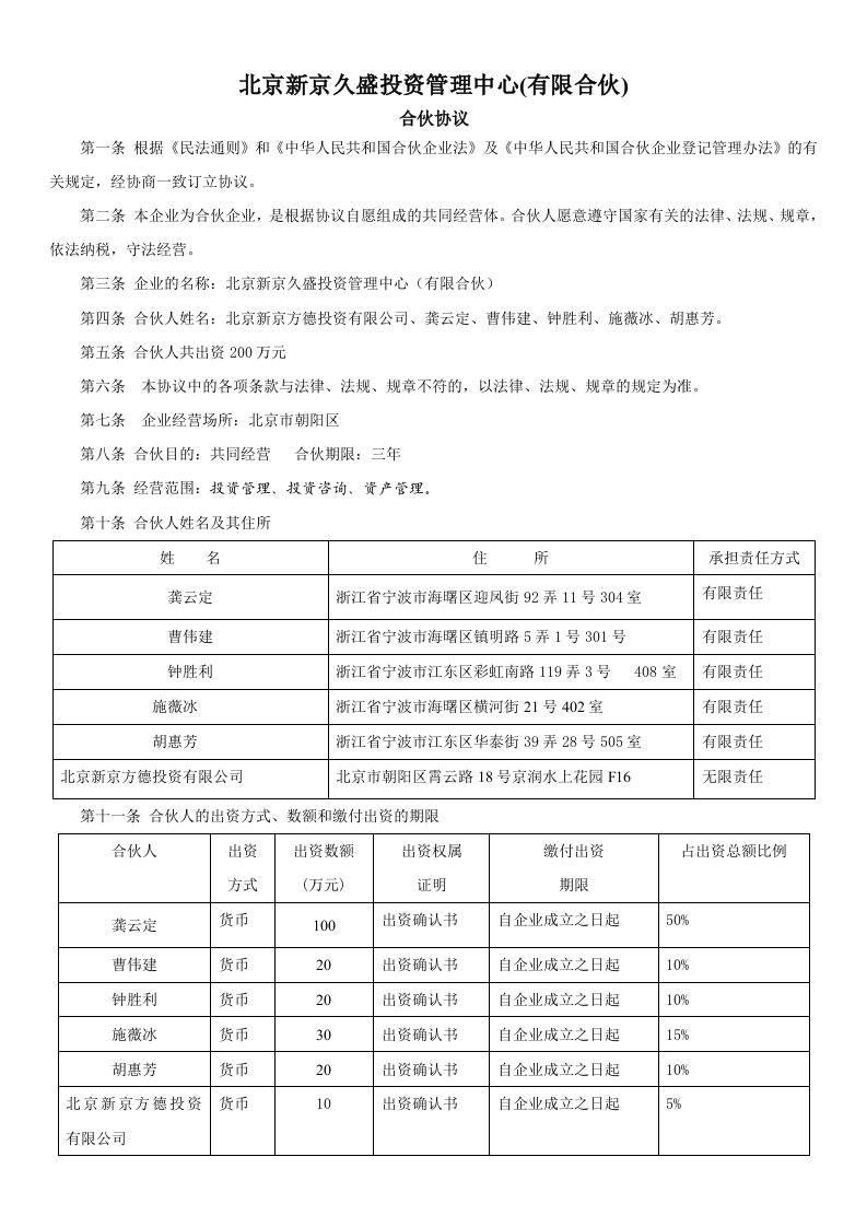 有限合伙决议范文