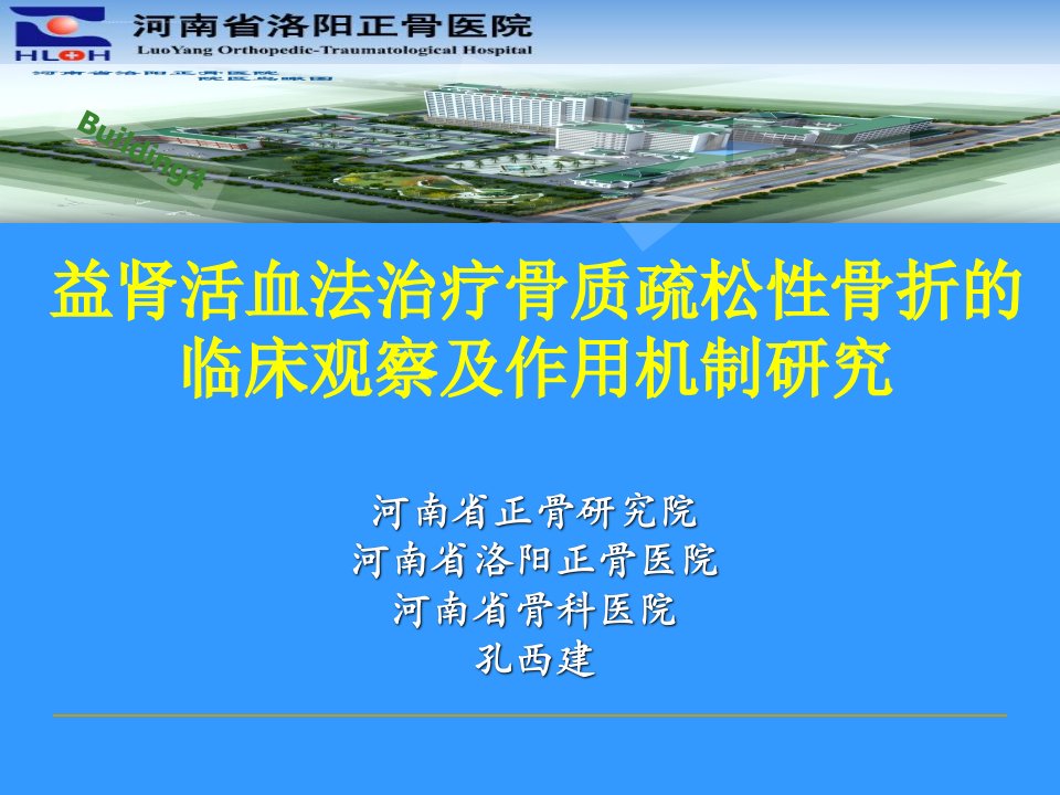 益肾活血法治疗骨质疏松性骨折的临床观察和机制研究汇报ppt课件