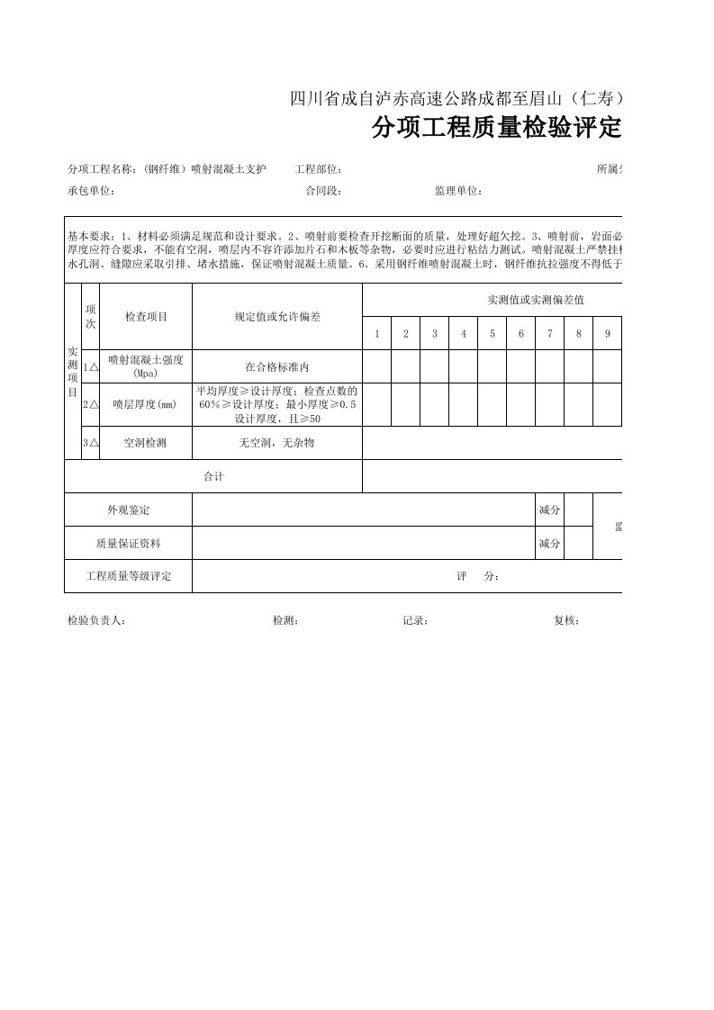 建筑工程-76钢纤维喷射混凝土支护评定