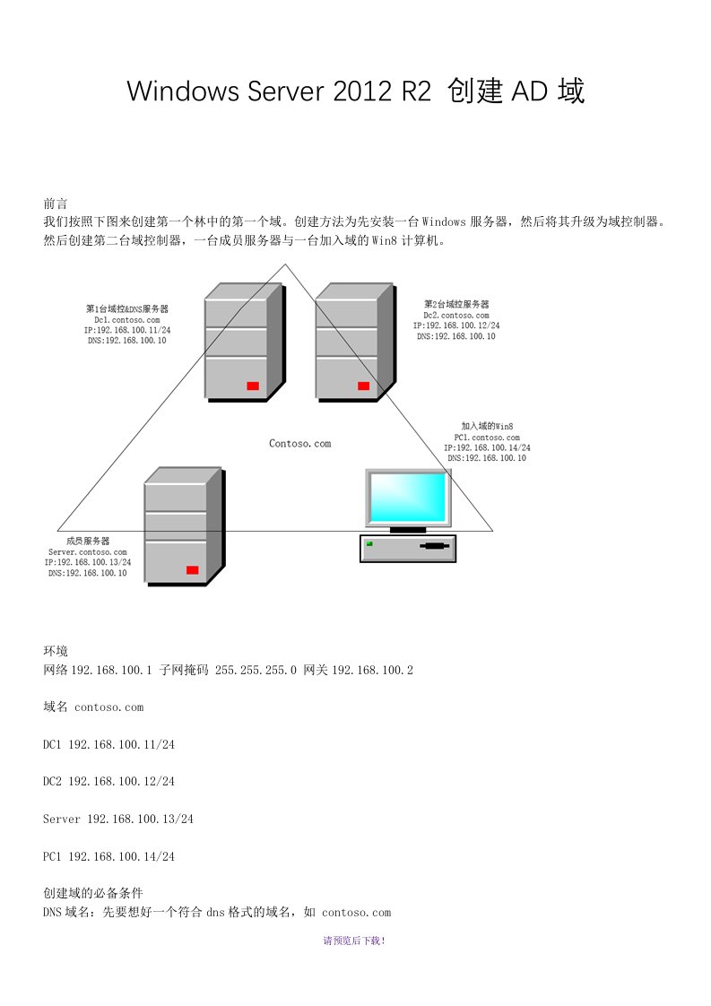 windowsserver2012r2创建ad域详细教程