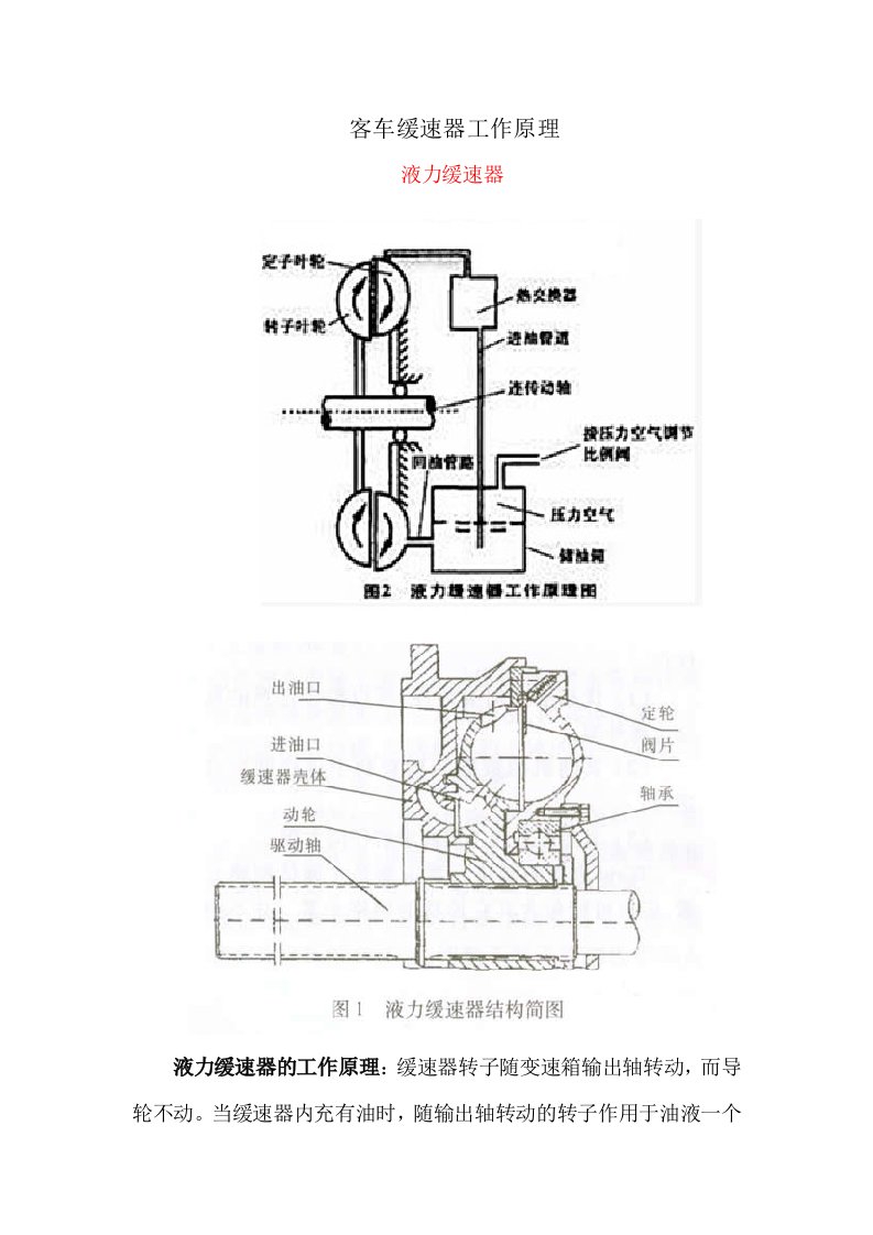 汽车行业-客车缓速器工作原理