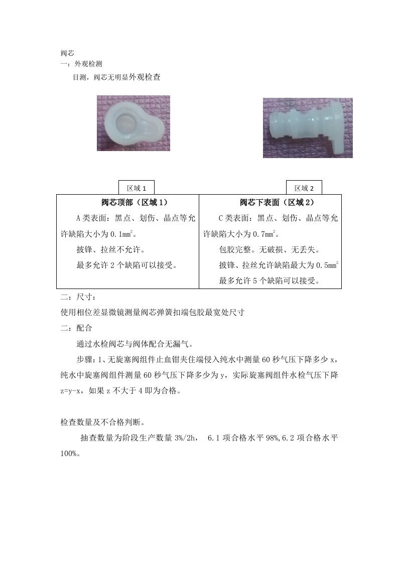 阀芯检验规程