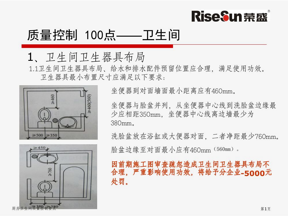 厨房卫生间质量控制要点