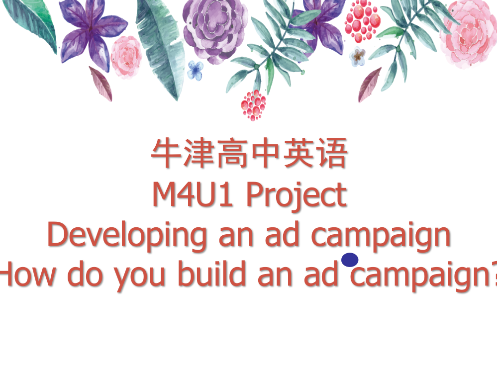 牛津高中英语M4U1ProjectDevelopinganadcampaignLanguagePoints