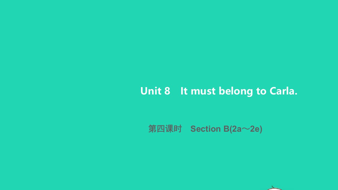 2022年九年级英语全册Unit8ItmustbelongtoCarla第四课时SectionB2a_2e习题课件新版人教新目标版