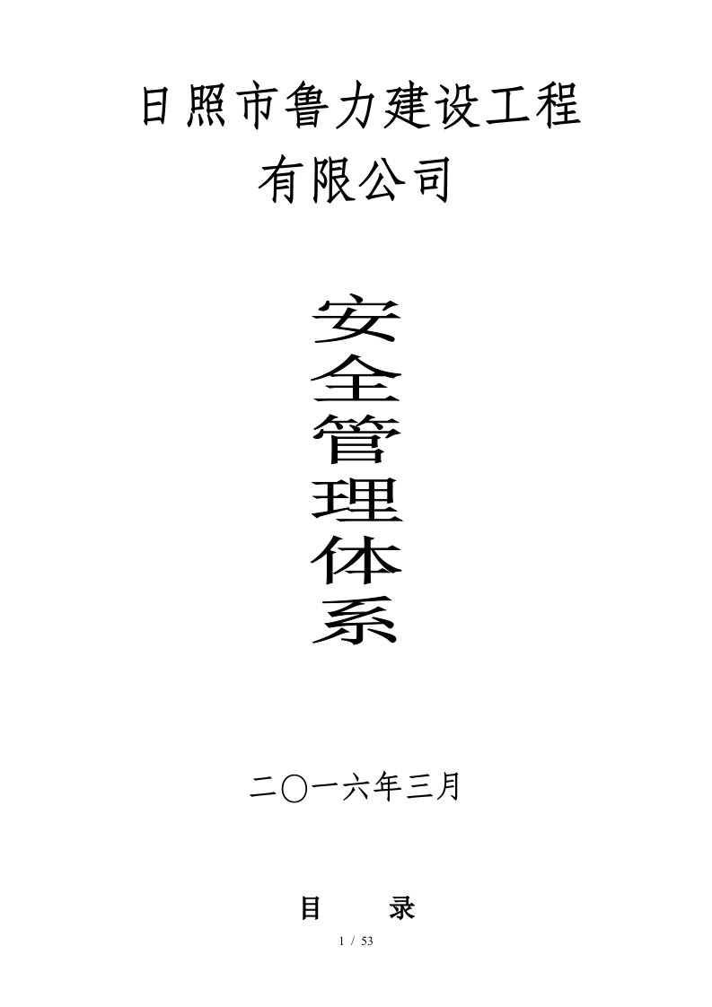 鲁力安全管理体系培训资料