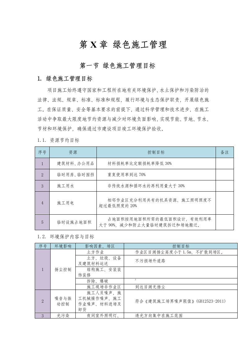 绿色施工管理方案