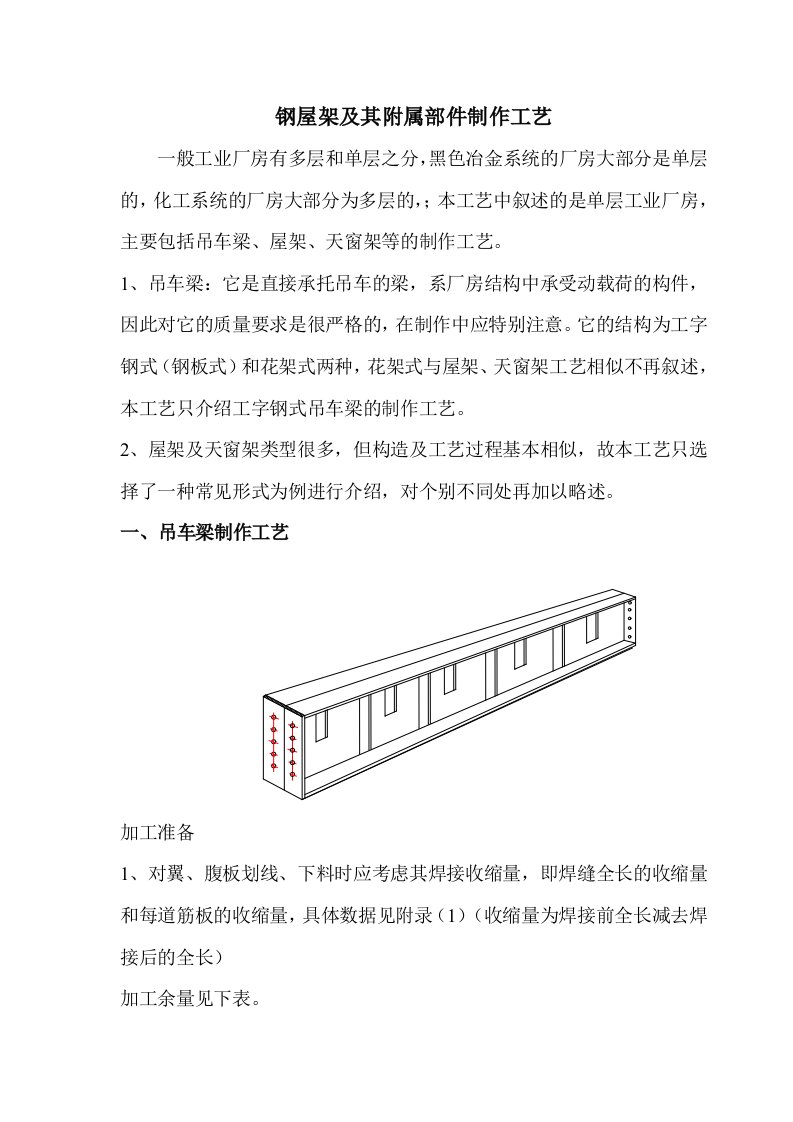 建筑工程-钢屋架及其附属部件制作工艺