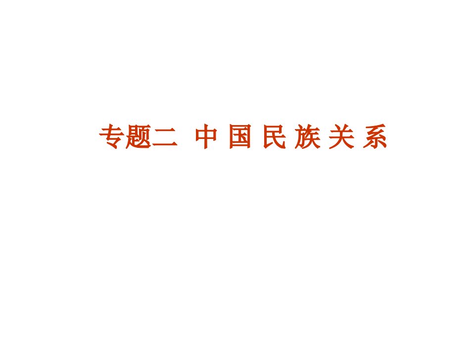 中考历史专题复习(民族关系)