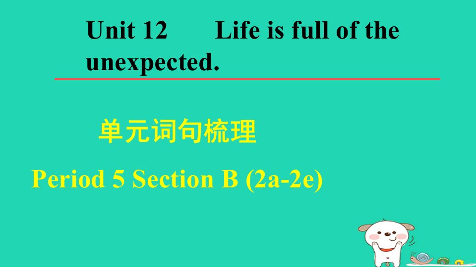 2024九年级英语全册Unit12LifeisfulloftheunexpectedPeriod5SectionB2a_2e词句梳理课件新版人教新目标版