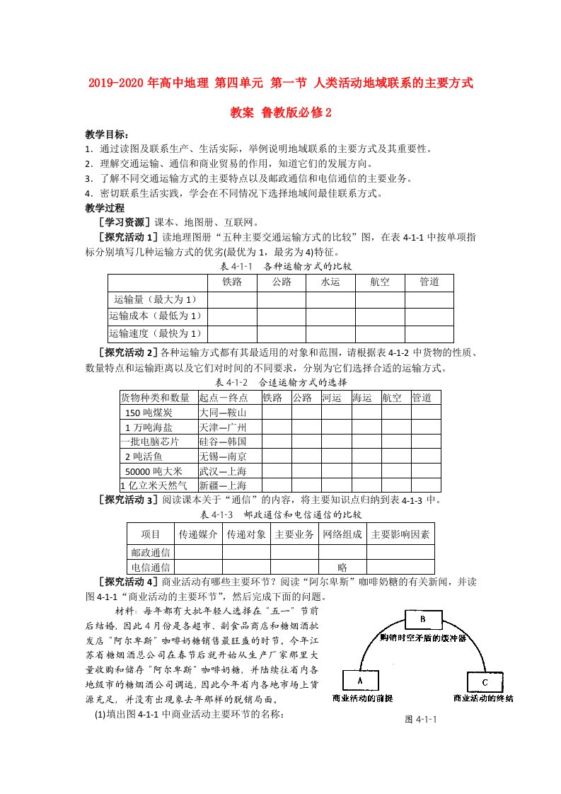 2019-2020年高中地理