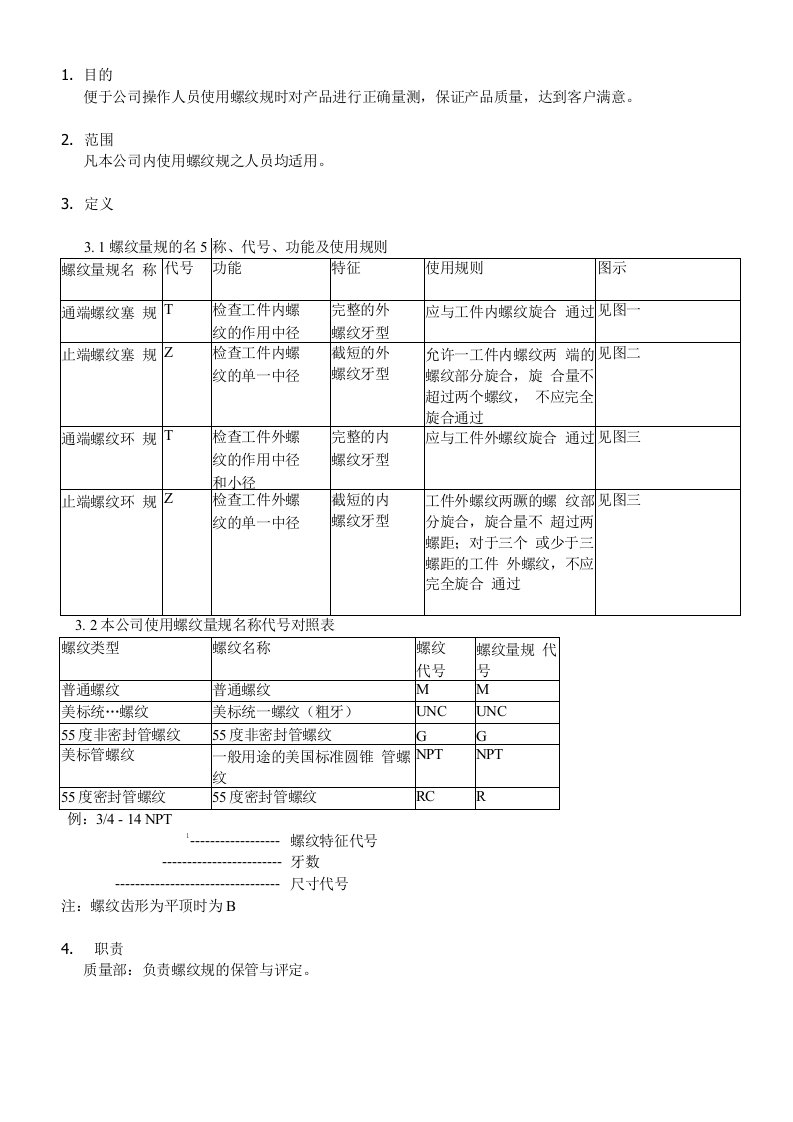 螺纹规使用作业指导书