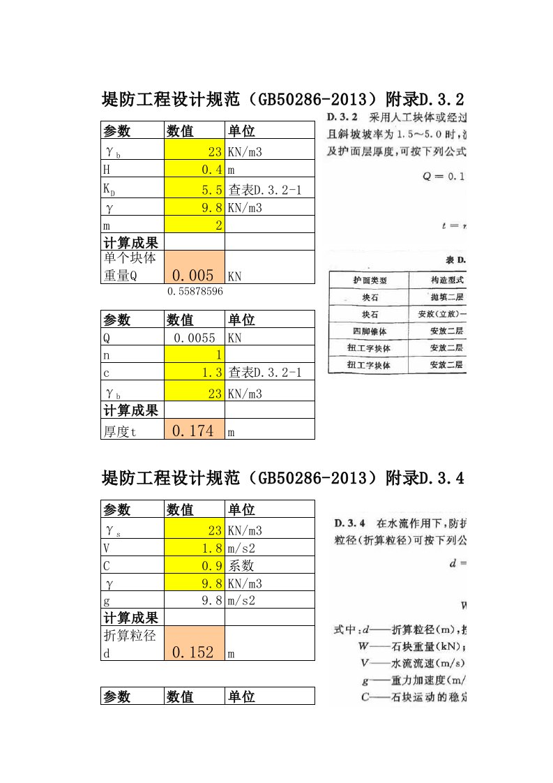 2013规范堤防工程护坡厚度计算