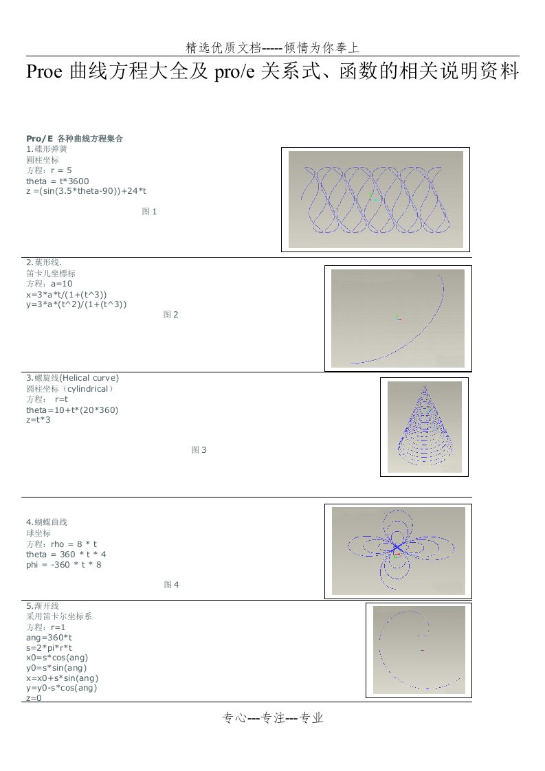 Proe曲线方程大全及关系式详细说明(共44页)