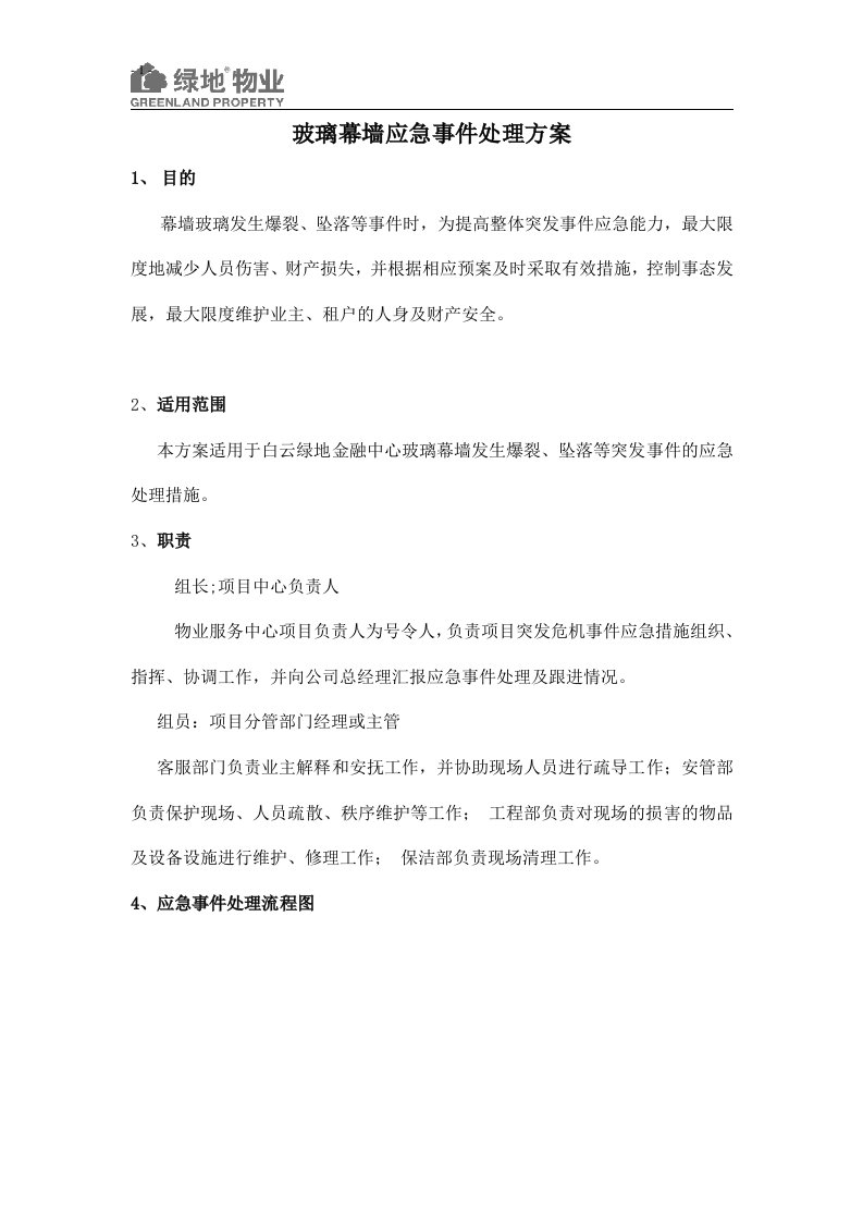 玻璃幕墙应急事件处理方案