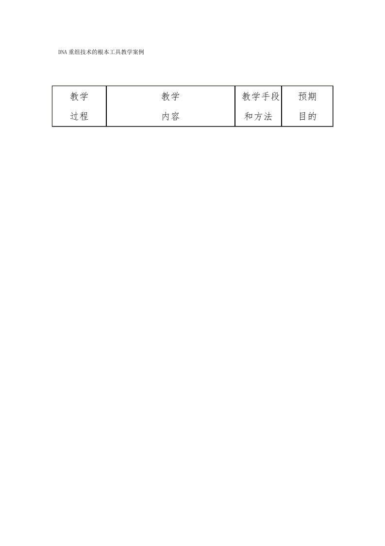 DNA重组技术的基本工具教学案例