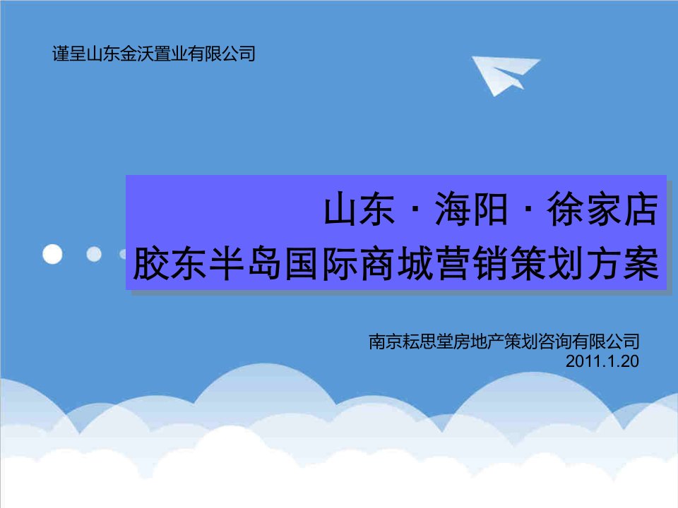 推荐-山东海阳徐家店胶东半岛国际商城营销策划方案