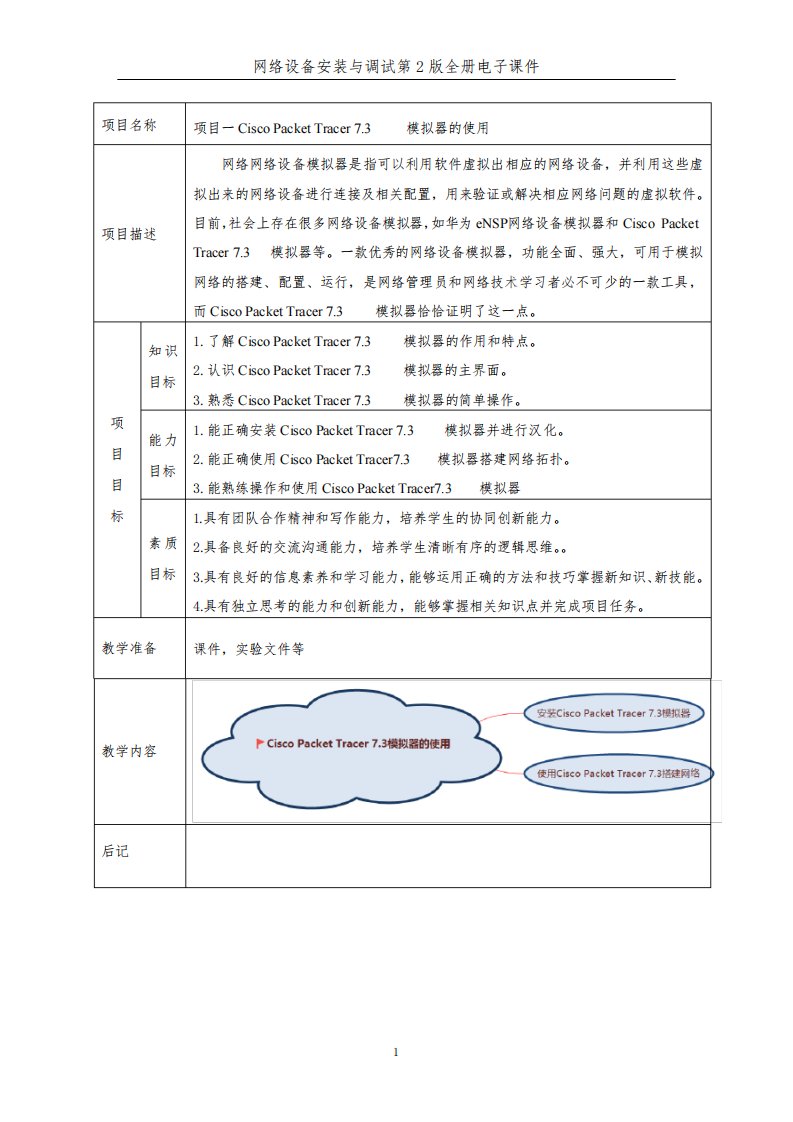 2022年网络设备安装与调试第2版全册电子课件