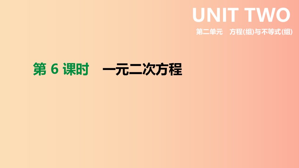 2019年中考数学专题复习第二单元方程组与不等式组第06课时一元二次方程课件