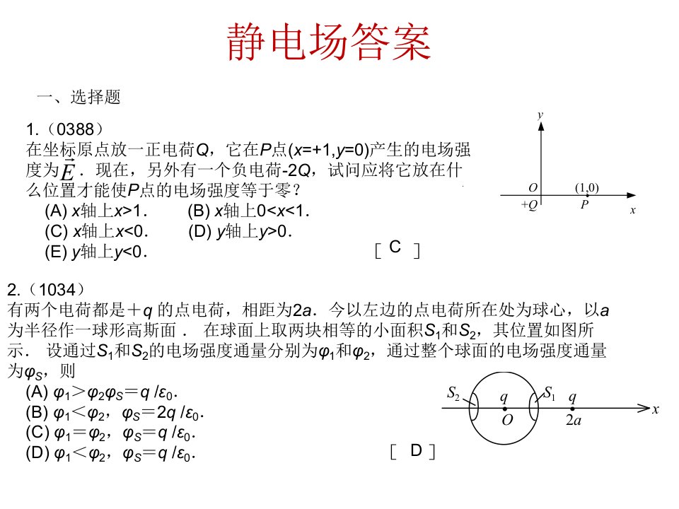 大学物理静电场习题答案